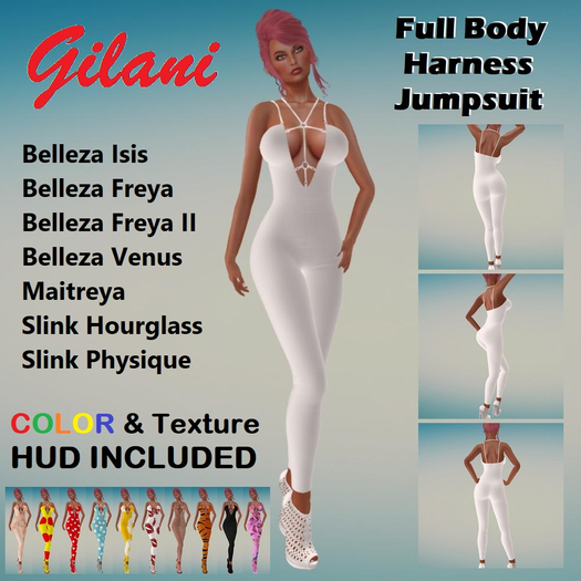 Gilani - Full Body Harness Jumpsuit - Color/Texture HUD Included - 7 Sizes
