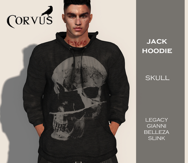 Corvus : Jack Hoodie Skull