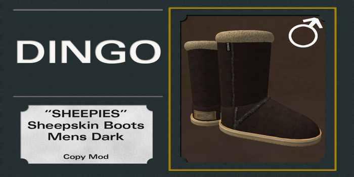 TD Sheepskin Boot Mens Dark