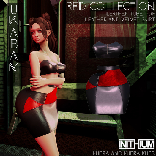 // UWABAMI // RED COLLECTION // Tube Top+Skirt