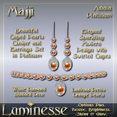MAJJI Andia Choker & Earrings Set OP - Orange Pearl White Diamond Platinum