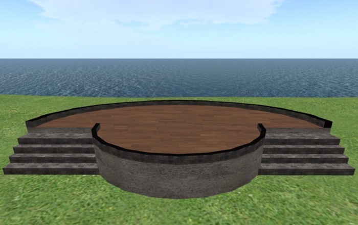 Oval Hardwood Floor Stage