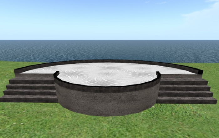 Oval Glass Tile Floor Stage