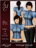 LMC Vintage Blouse - Blue - with seamless fitted sculpted sleeves