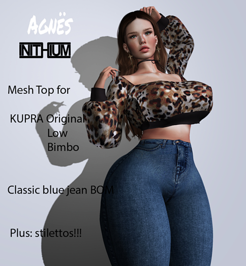 <Agnes> - Casual Set KUpra Top/Jean/Shoes