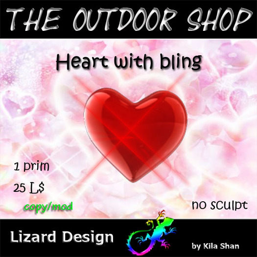Heart with bling for Valentines Day, romantic