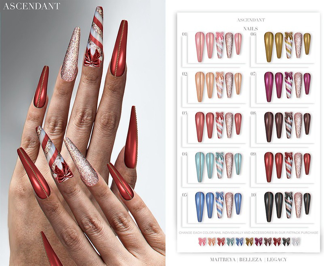 Ascendant - Candy Cane Nails Fatpack