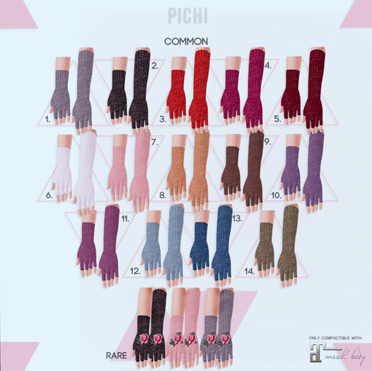 PICHI - Knit Fingerless Gloves 11 (Maitreya Appl)