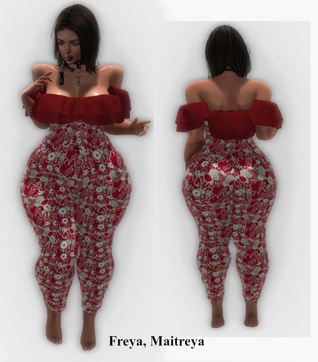 Lalas Threads Red Flowers body suit - Freya, Maitreya