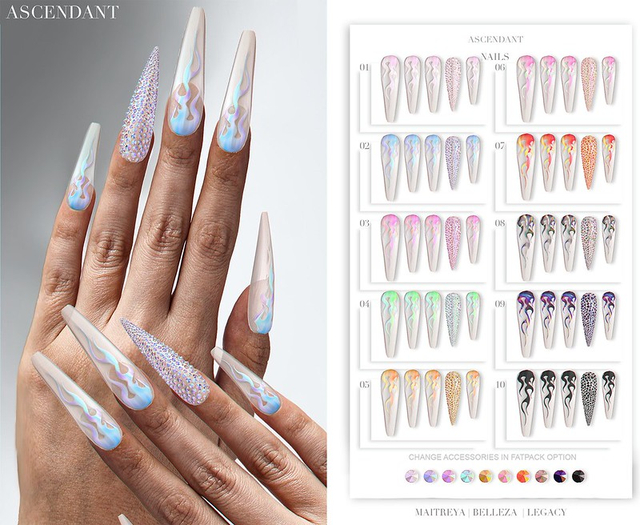 Ascendant - Holo Flame Nails Fatpack
