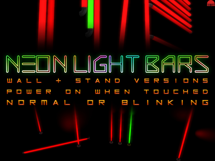 NEON Light Bars - Wall & Stand - c/m - REDSUN