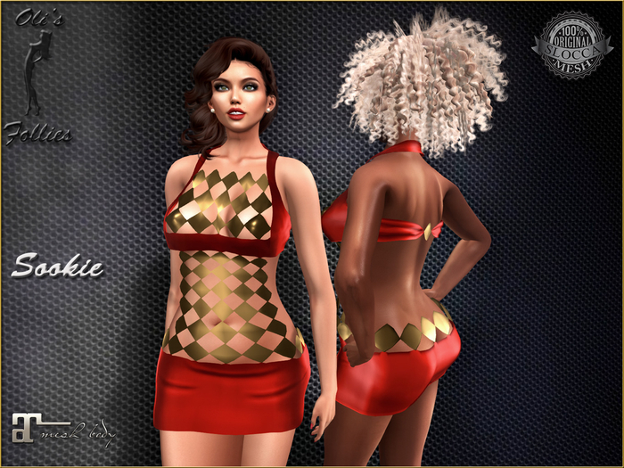 Oli's Sookie red and gold dress