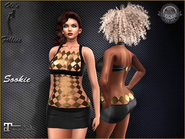 Oli's  Sookie black and gold dress