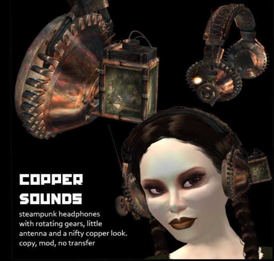 grim bros copper sounds steampunk headphones BOXED