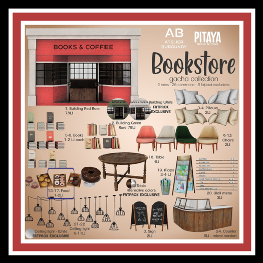 Atelier Burgundy + Pitaya . Bookstore - Donuts