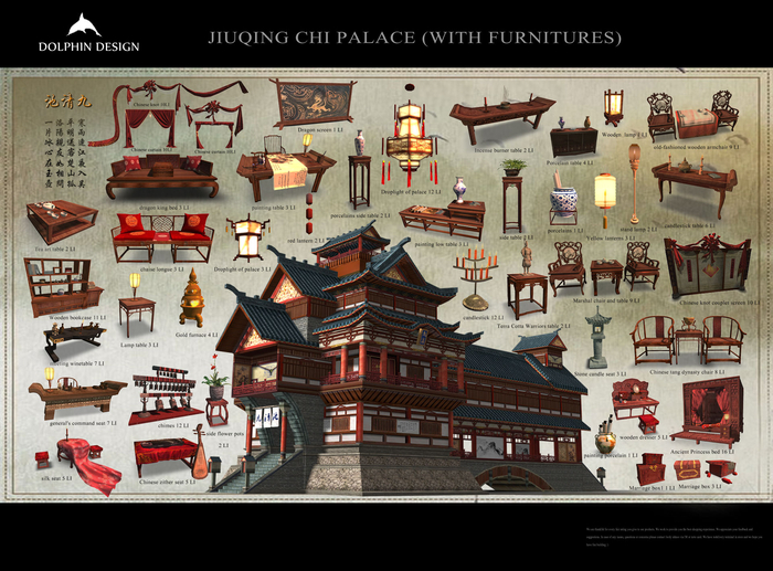 [Dolphin Design] Jiu qing chi Palace(With furnitures)