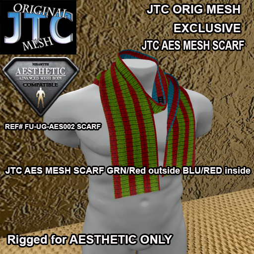 JTC AES MESH SCARF GRN/Red outside BLU/RED inside[BOX]