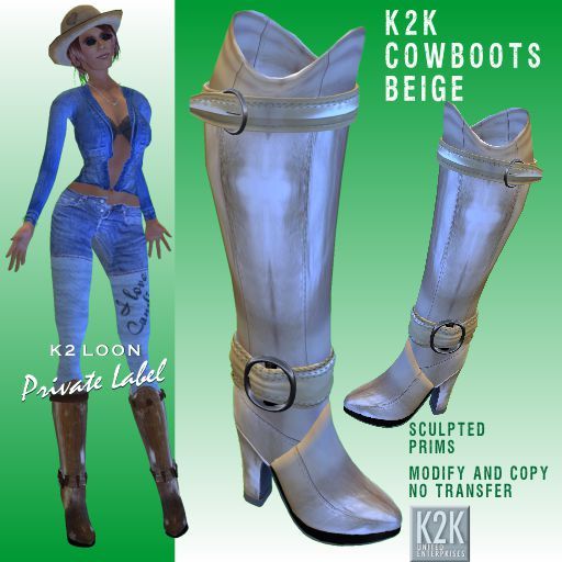k2k cowboots beige