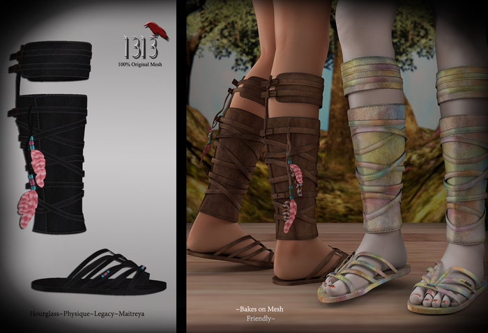 (*<*) 1313 Sharla Sandals - Black Leather