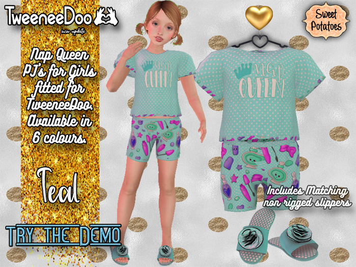 < SP > Nap Queen PJ's for Tweeneedoo - Teal