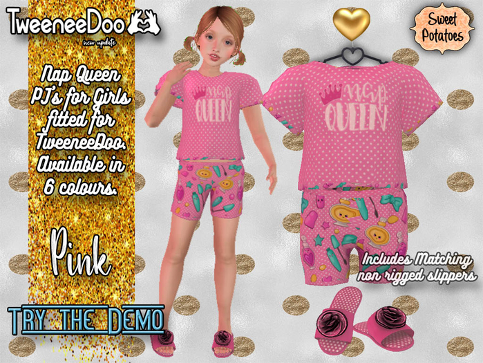< SP > Nap Queen PJ's for Tweeneedoo - Pink