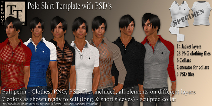 .:TT:. PoloShirt Template Kit with PSD's