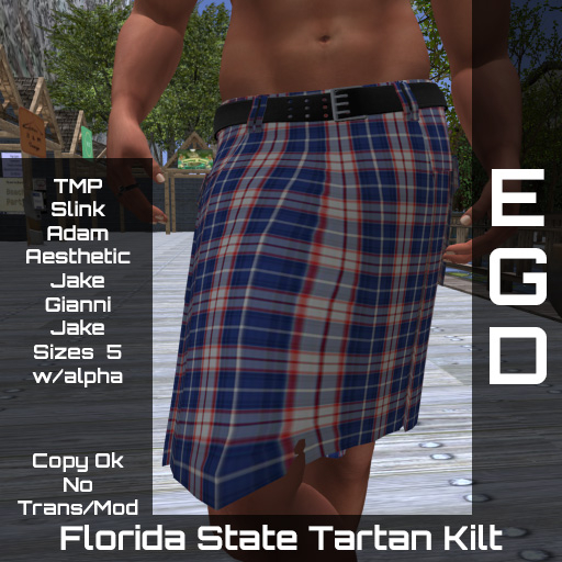(EGD) BOXED Florida State Tartan Kilt