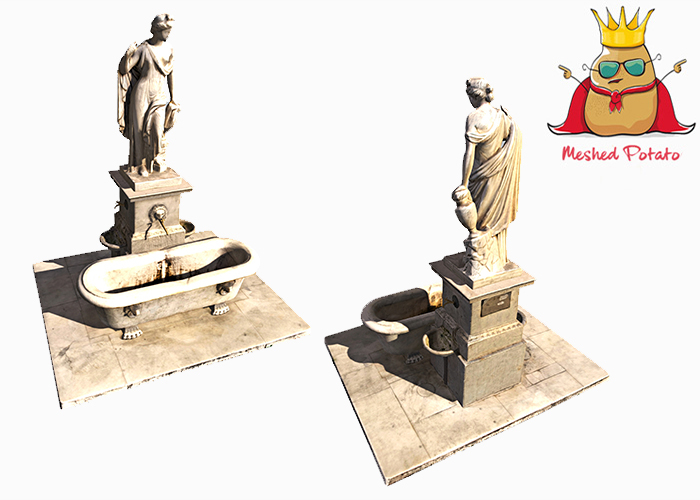 Meshed Potato - Woman Fountain and Bathtub - Full Perm Mesh