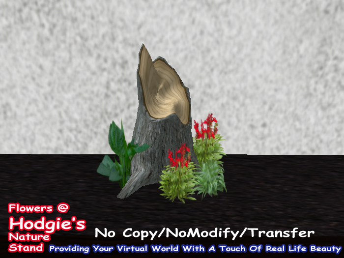Forest Stump Arrangement With Red Cardinals & Forest Plants