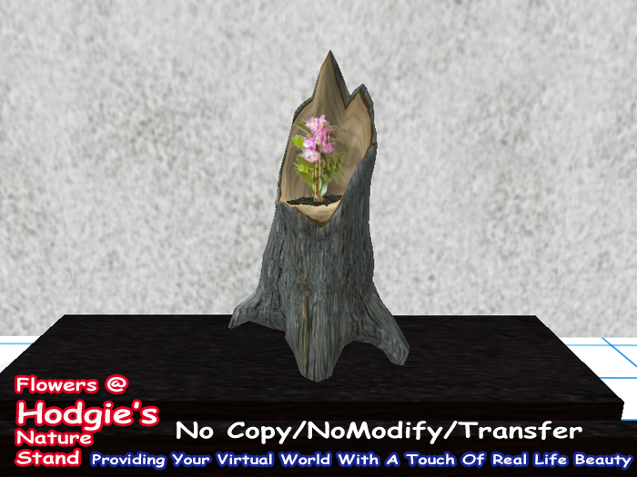 Stump Arrangement  With Moss & Orchard One Prim Sculpty Plants