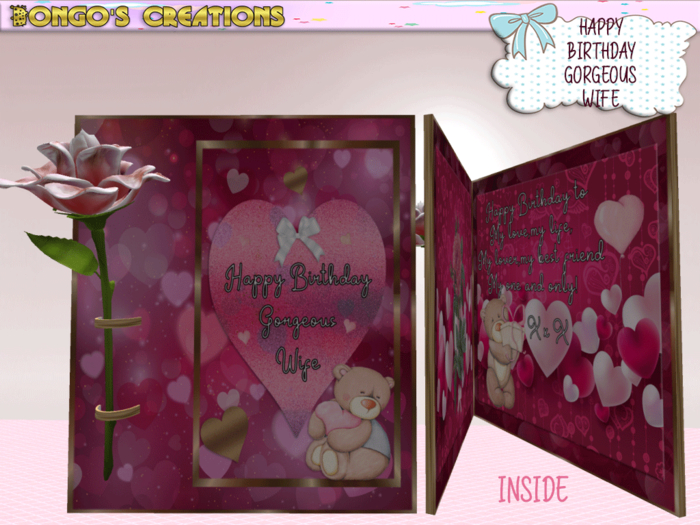 BMC3057 - HAPPY BIRTHDAY GORGEOUS WIFE - CARD.