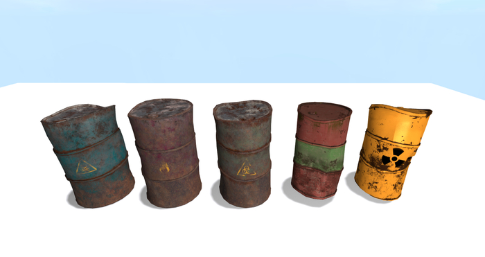 Old rusty barrels Mesh