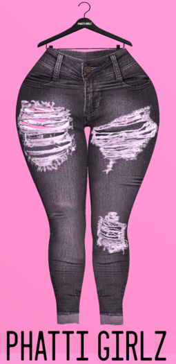:PG: Ripped Med Blk Jeans