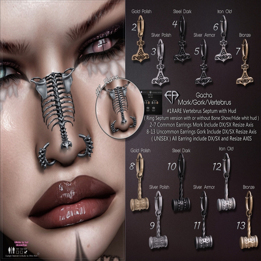 2 E.A.Studio Mork Earring  Gold Polish COMMON