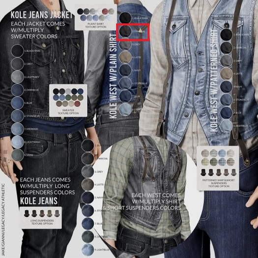 .etiquette. Kole Vest Charcoal w/Shirt ADD-on Plain