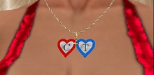 TM Initialed Crystal Hearts Necklace - Touch to Change 