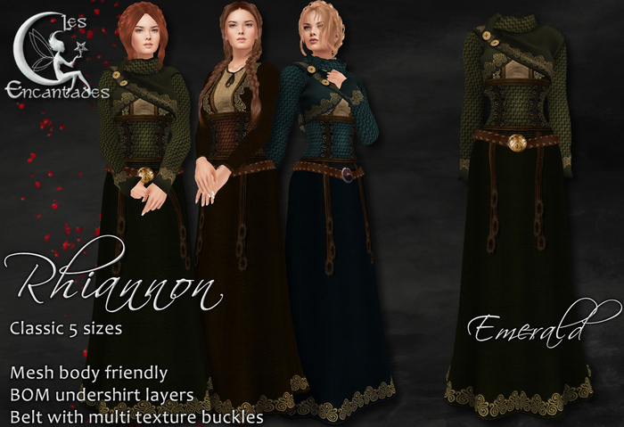 *LE* Rhiannon Emerald  - Medieval celtic gown