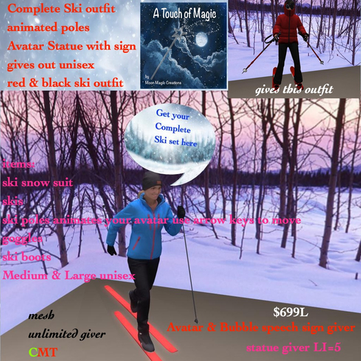 The Complete unisex ski outfit with animated ski-BOX