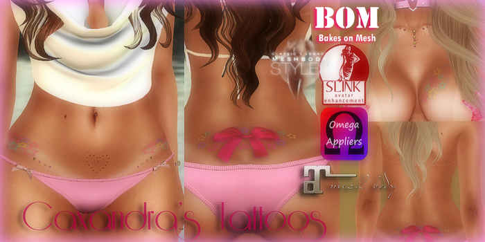 STARS AND RIBBON UPPER AND LOWER TATTOO and tanlines (APPLIERS)