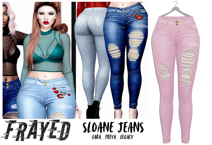 Frayed - Sloane Jeans - Pink