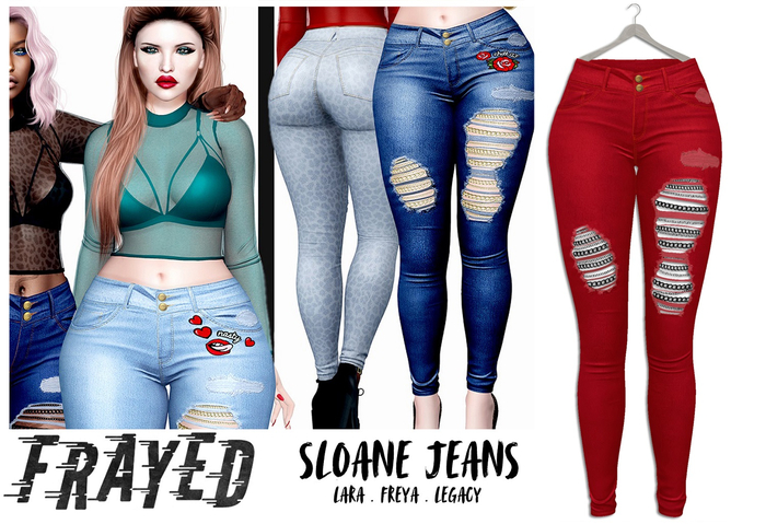 Frayed - Sloane Jeans - Red