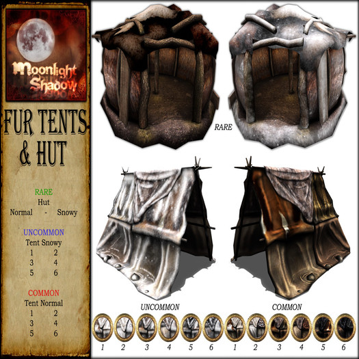 "Moon_Sha" Fur Tents & Hut - Snowy 1 <<UNCOMMON>>