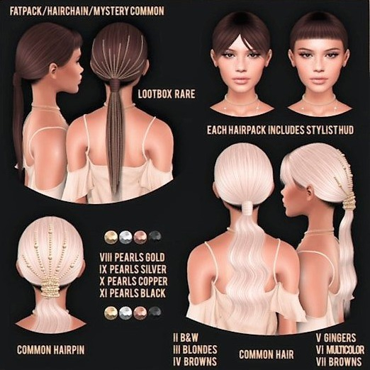 #11 CHAIN - Sirens - Pearl Pin - Black