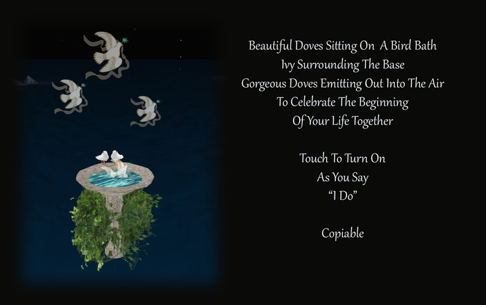 Teal Ribbon Doves Bird Bath Copyable *CHB*