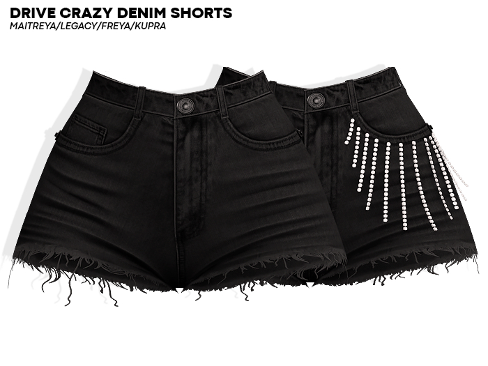 ROULY :: Drive Crazy Denim Shorts - Black