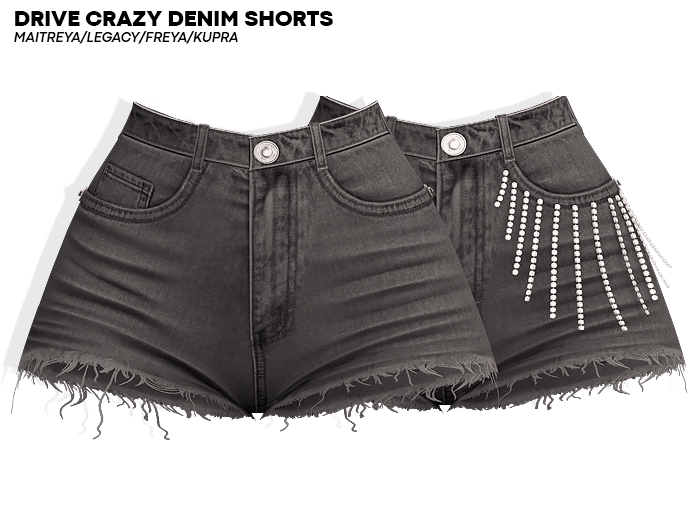 ROULY :: Drive Crazy Denim Shorts - Gray