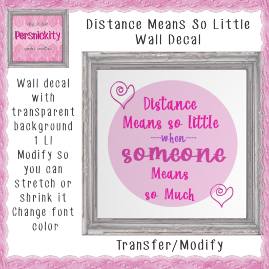 Distance Means So Little Wall Decal