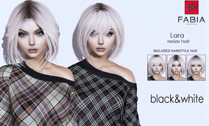 -FABIA- Mesh Hair   < Lara> Black&White