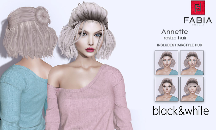 -FABIA- Mesh Hair   < Annette> Black&White