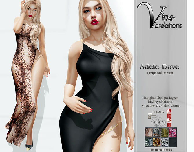 [Vips Creations] - Female Dress - [Adele-Dove]Hud-FITTED